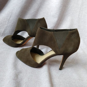 Coach Peep-Toe Stilettos Olive Green